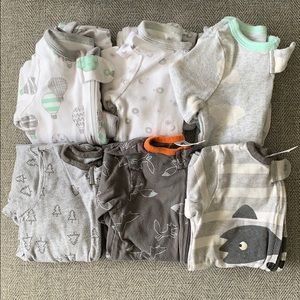 Bundle of six unisex pajamas